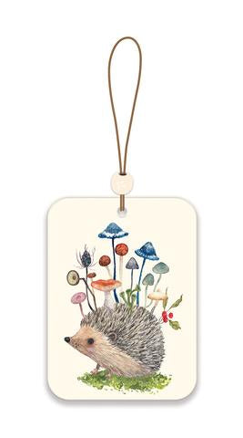 Hedgehog with Mushrooms Car Air Freshener - Herbal Remedy