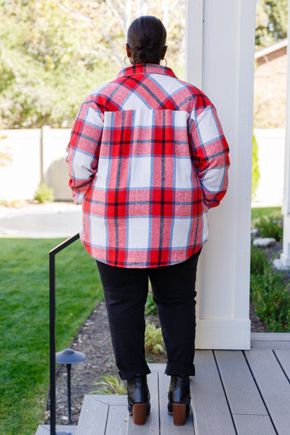 A Good Thing Going Plaid Shacket In Red (Online Exclusive)