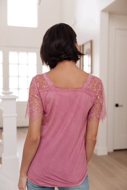 A Little Bit of Lace Top In Pink (Online Exclusive)