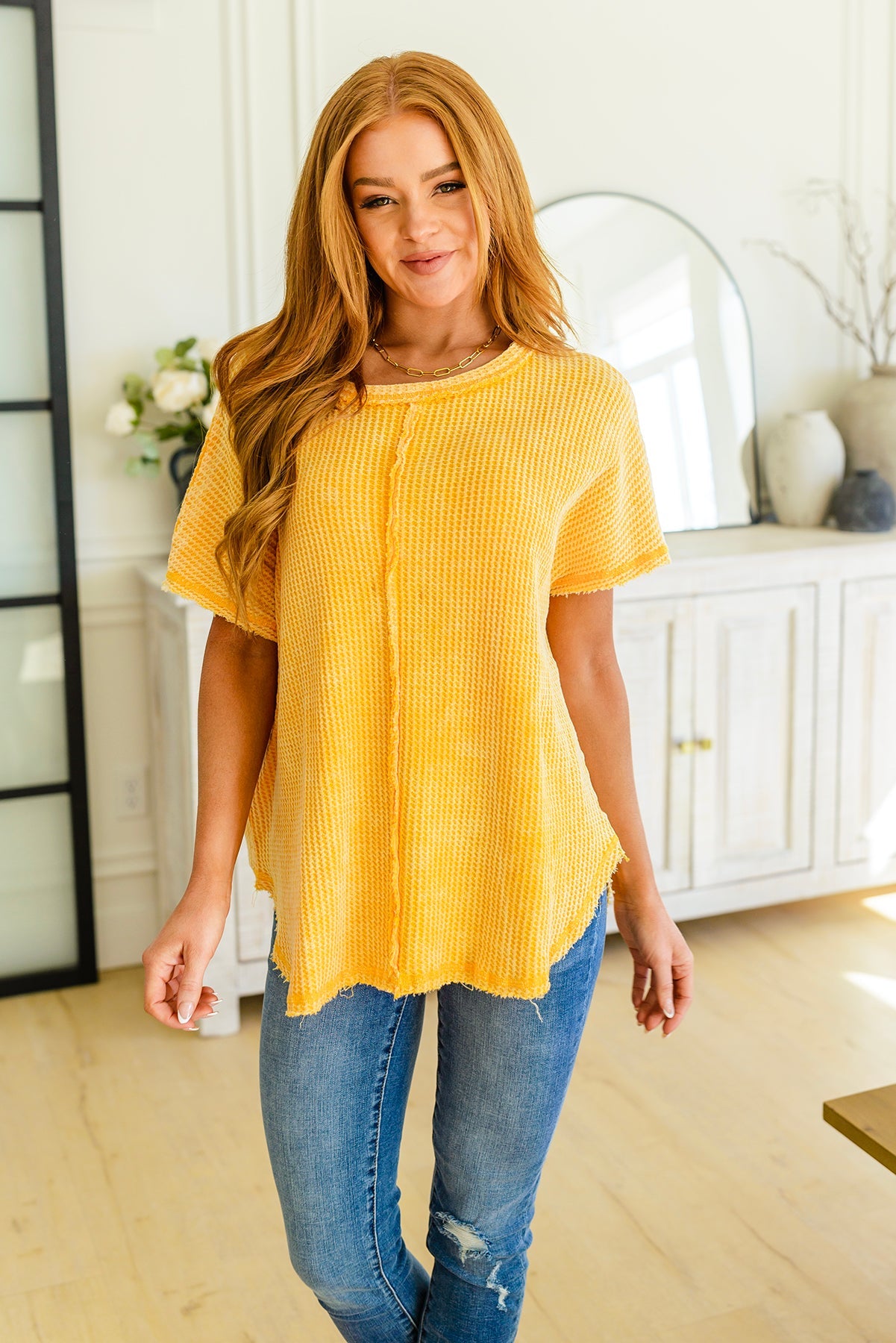 A Wink and a Smile Waffle Knit Top (Online Exclusive)