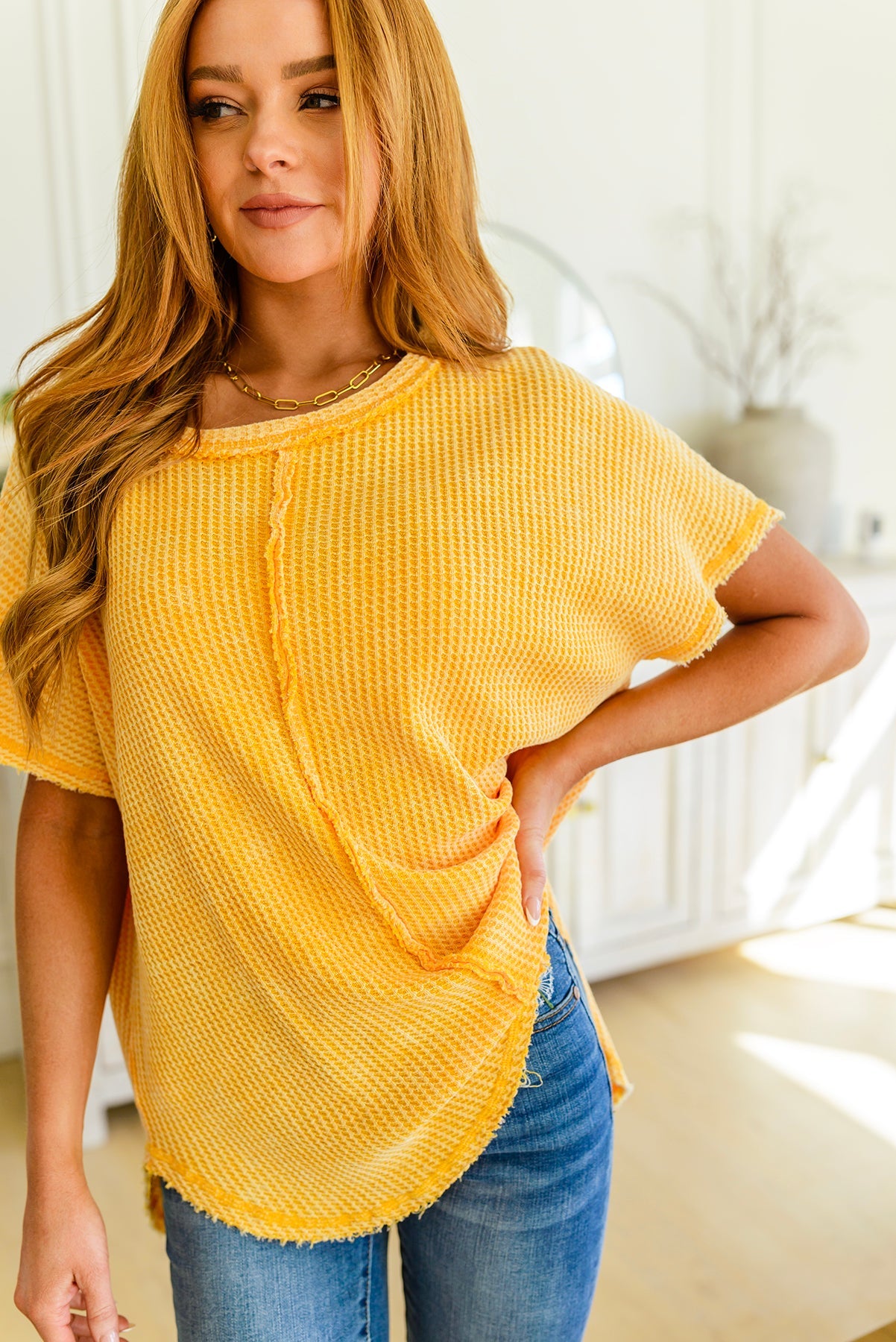 A Wink and a Smile Waffle Knit Top (Online Exclusive)