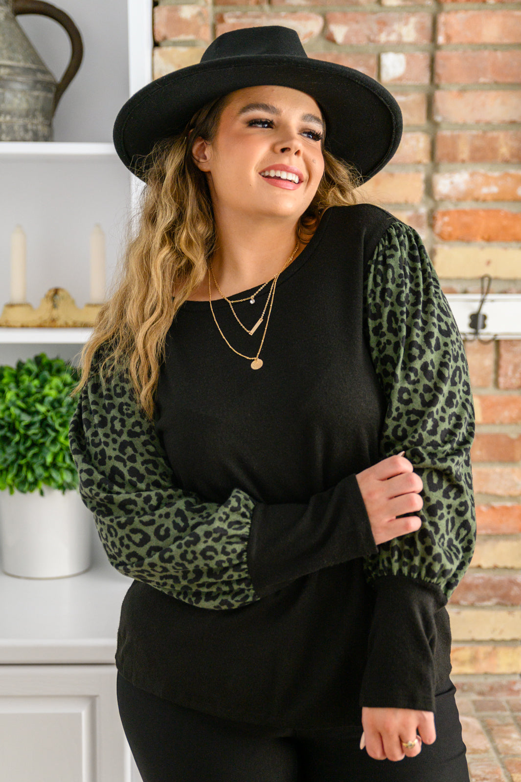 All Right Now Animal Print Sleeve Top (Online Exclusive)