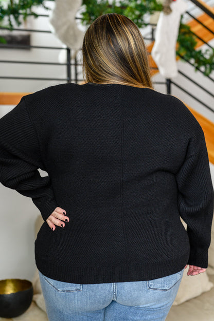 Always Around V-Neck Sweater in Black (Online Exclusive)