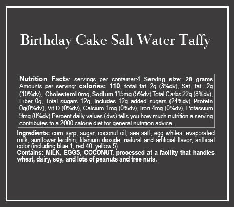 Pastel de cumpleaños Taffy de agua salada (exclusivo en línea)