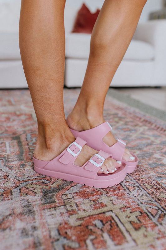 Boardwalk EVA Double Strap Platform Sandals in Rose (Online Exclusive)