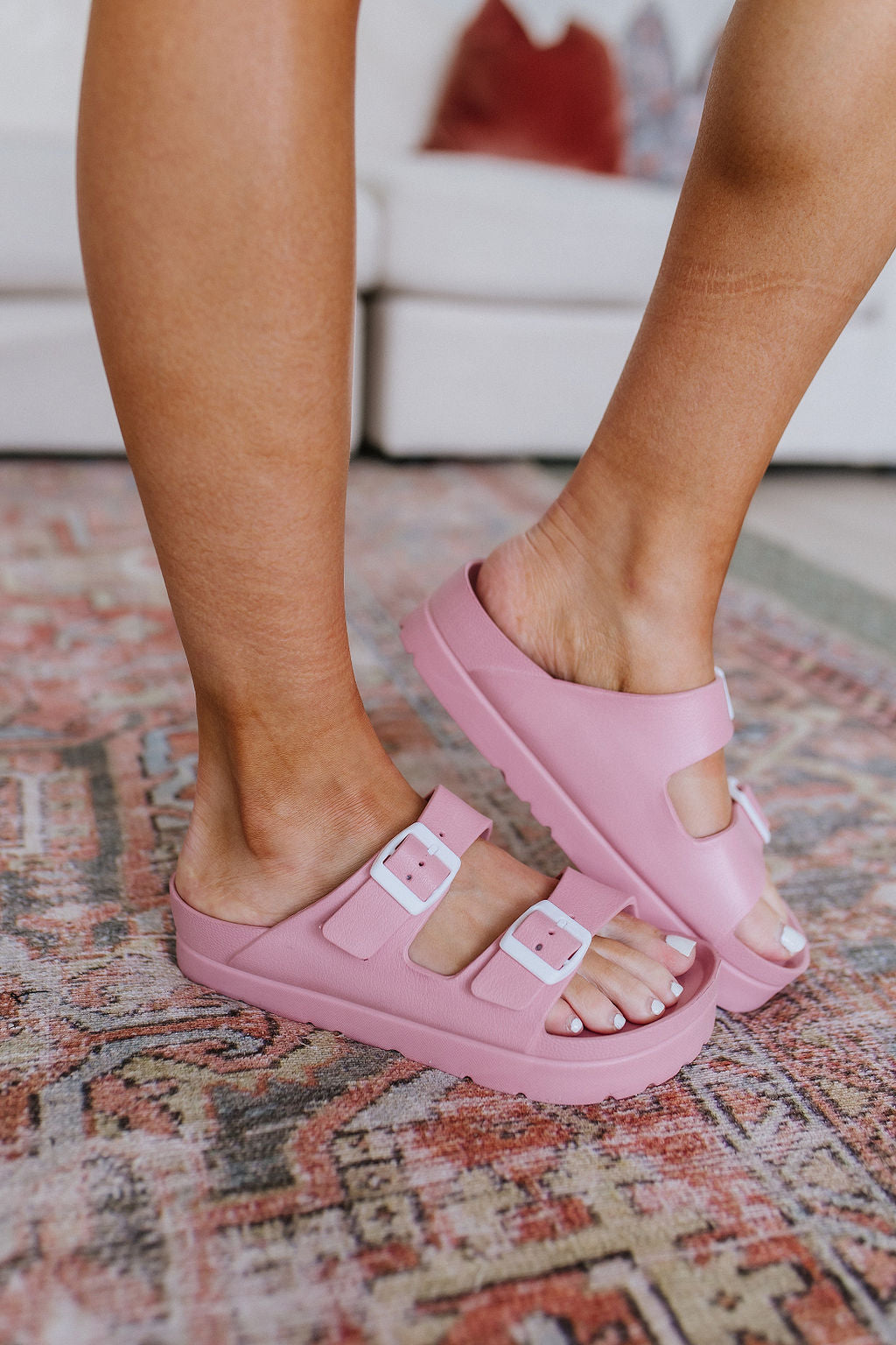 Boardwalk EVA Double Strap Platform Sandals in Rose (Online Exclusive)