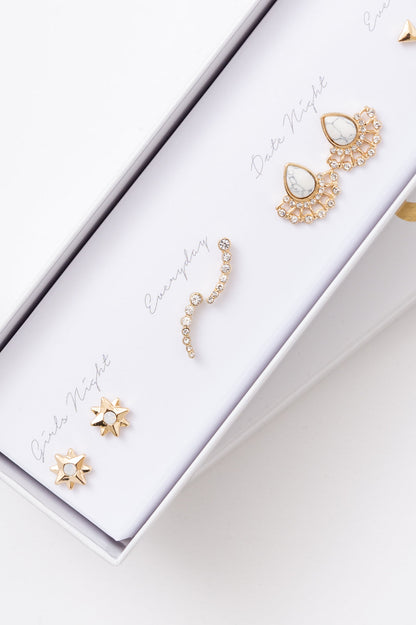 Bold In Gold Box Earring Set (Online Exclusive)
