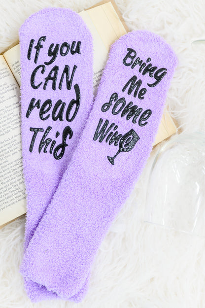 Bring Me Some Wine Socks in Purple (Online Exclusive)