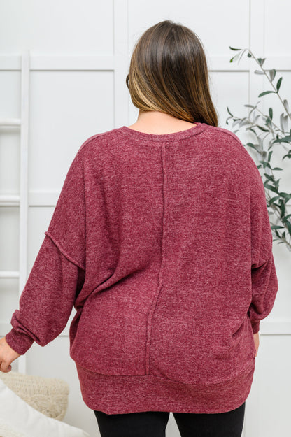 Brushed Soft Sweater In Burgundy (Online Exclusive)
