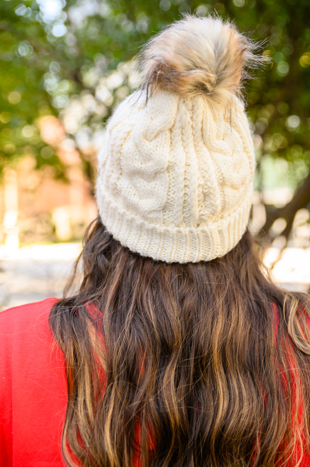 Cable Knit Cuffed Beanie In Ivory (Online Exclusive)