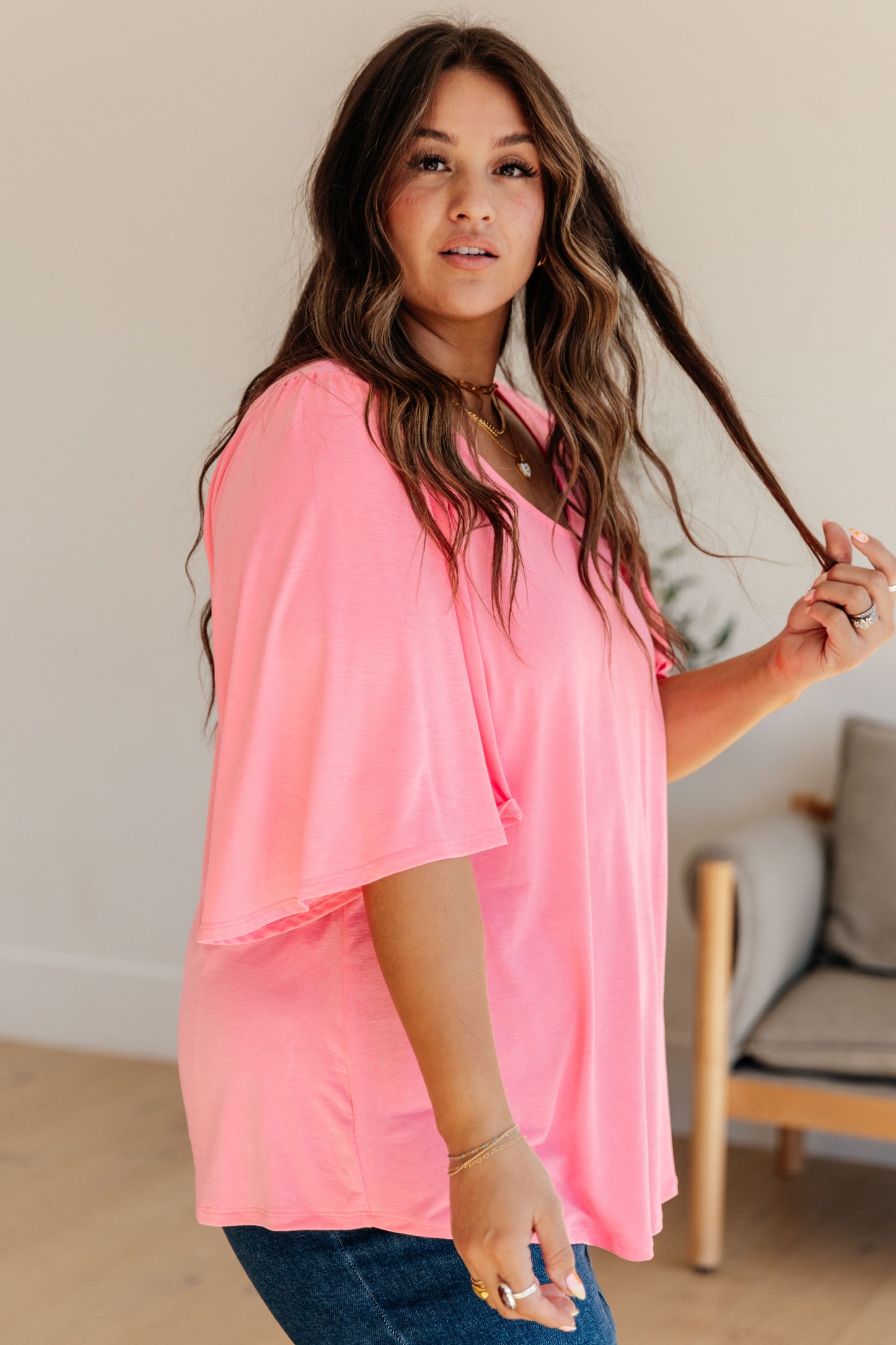 Cali Blouse in Neon Pink (Online Exclusive)