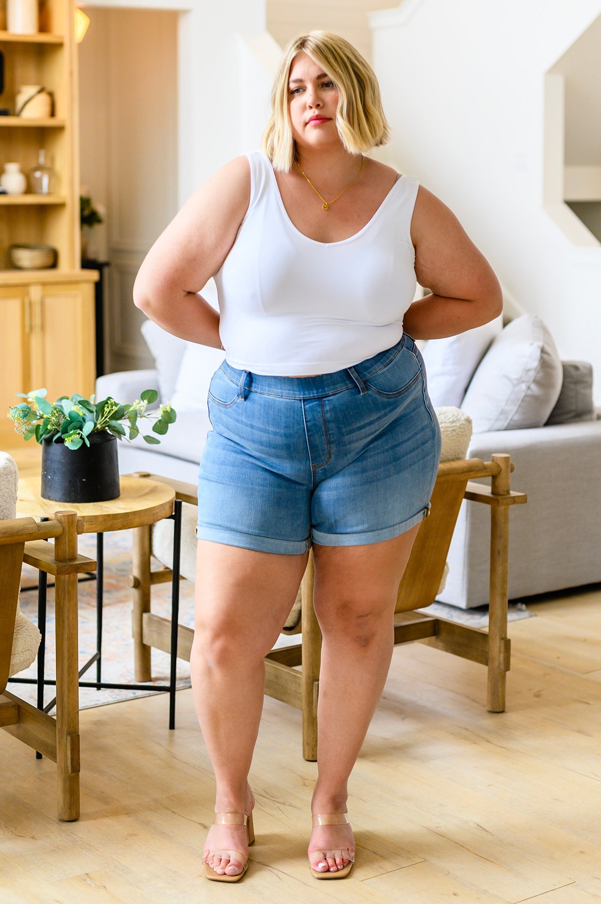 Carefree Seamless Reversible Tank in White (Online Exclusive)