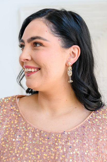 Cheers To Us Earrings In Gold (Online Exclusive)