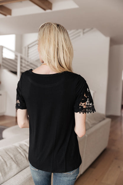 Chloé Lace Twist Top In Black (Online Exclusive)