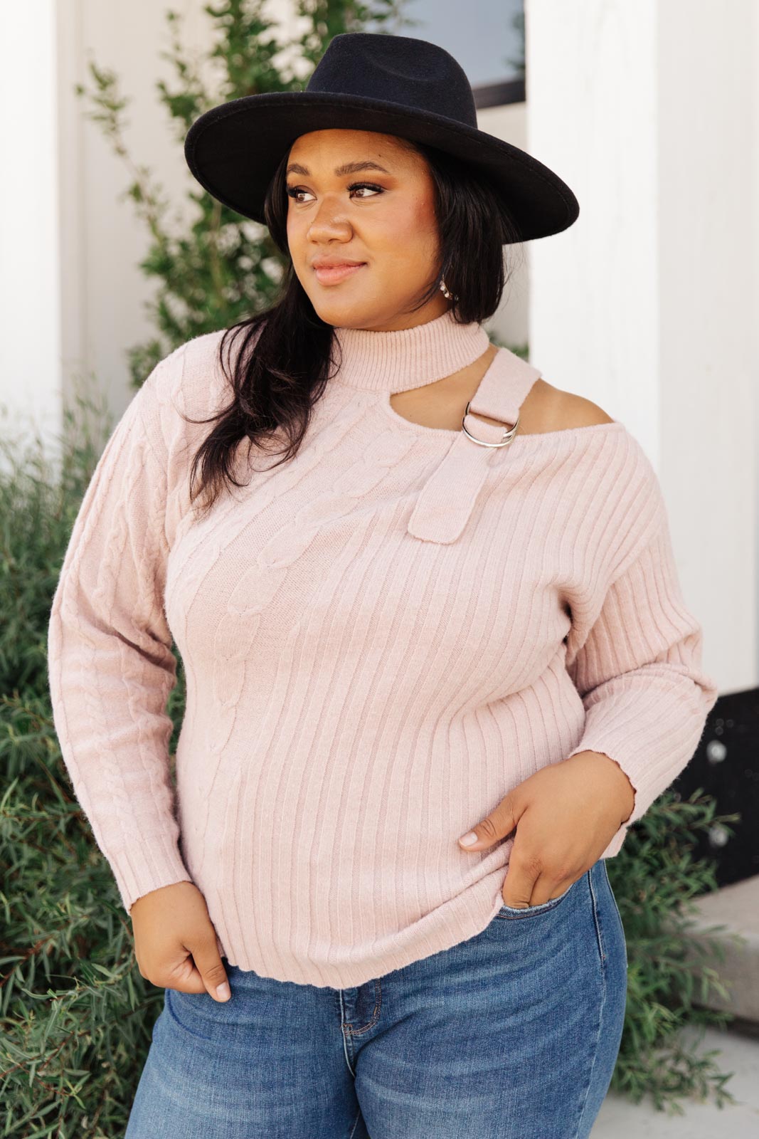 City Chic Sweater in Mauve (Online Exclusive)