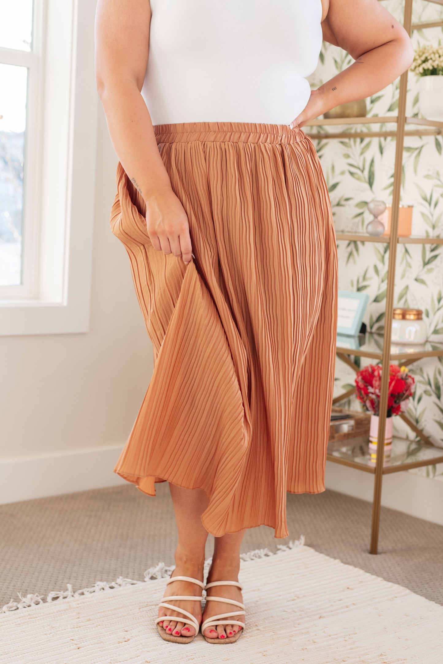 Are You Talking to Me Pleated Midi Skirt (Online Exclusive)