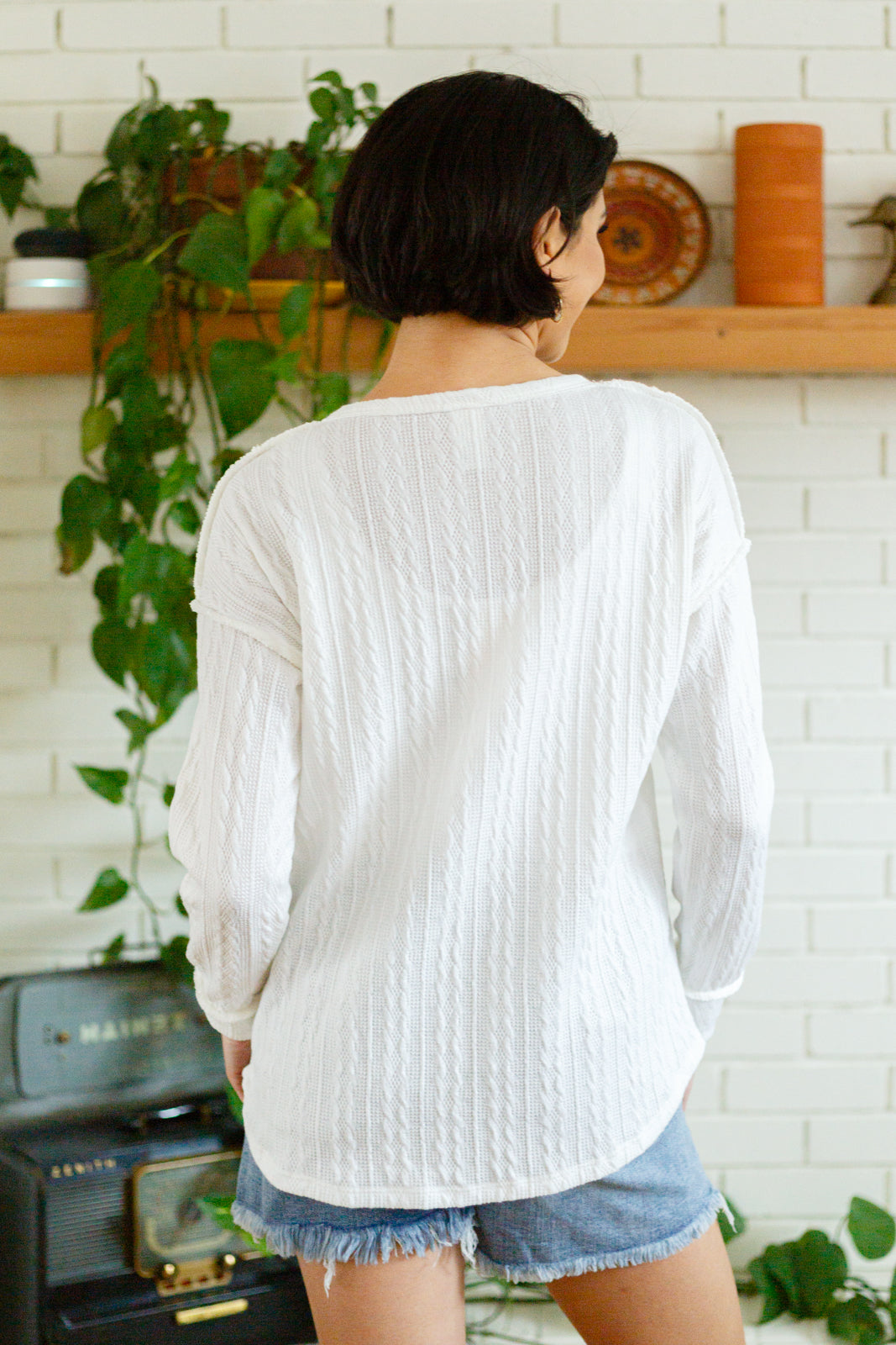 Counting The Days Textured Long Sleeve Top (Online Exclusive)