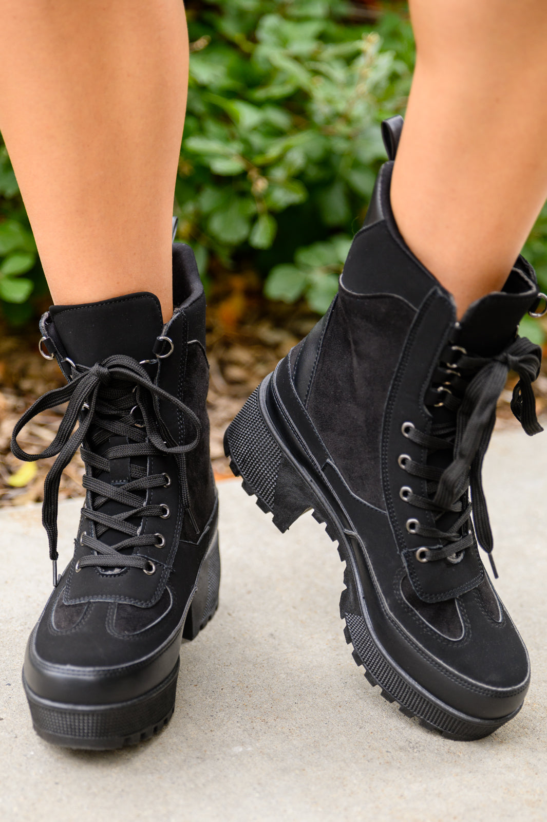 Desert Nights Lace Up Boots In Black (Online Exclusive)