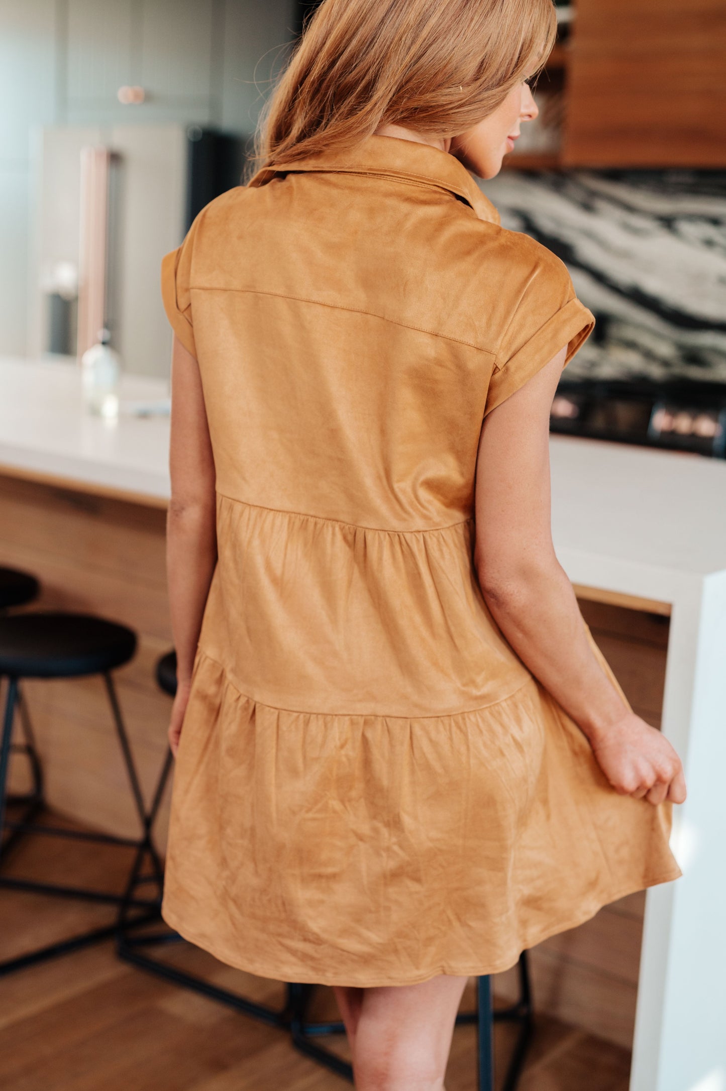 Don't Hang Up Faux Suede Shirt Dress (Online Exclusive)