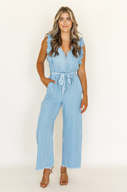 Country At Heart Chambray Jumpsuit