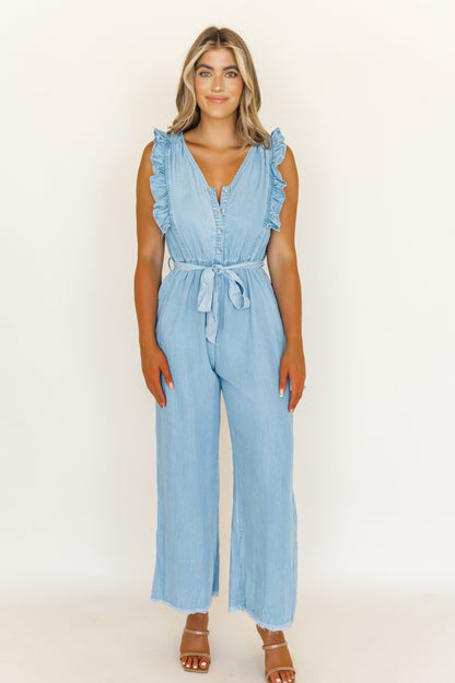 Country At Heart Chambray Jumpsuit