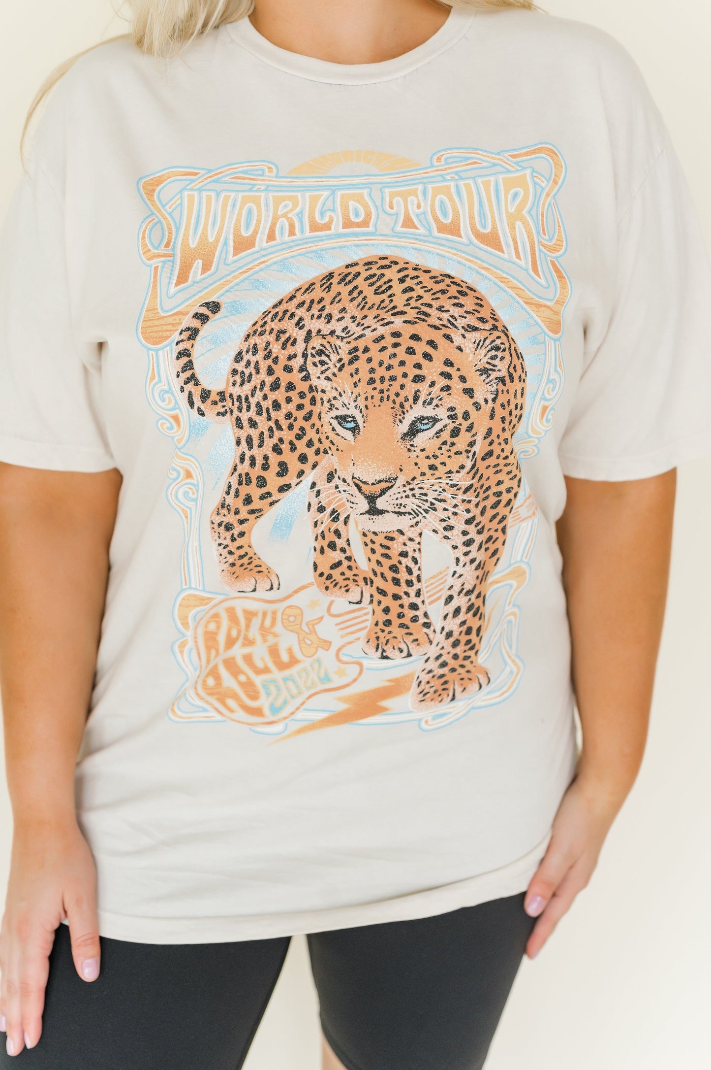 Camiseta con gráfico extragrande World Tour Rock &amp; Roll 