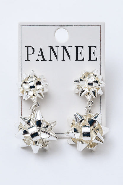 Double Holiday Bow Earrings In Silver (Online Exclusive)
