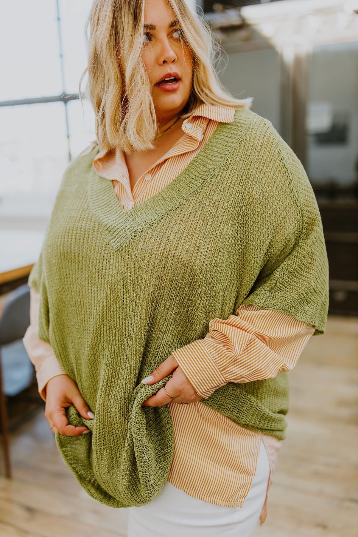 Dress For Success Oversized V-Neck Sweater (Online Exclusive)
