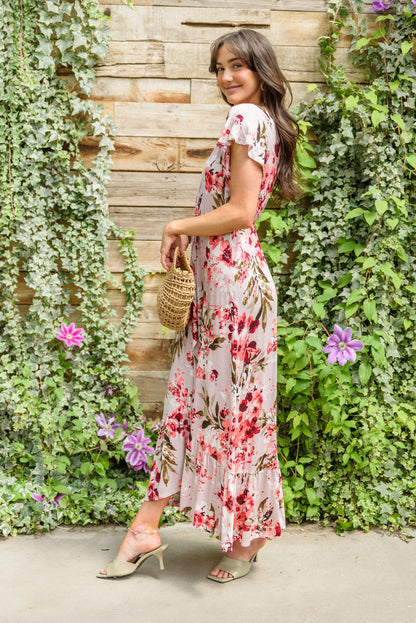 Vestido largo con estampado floral sin fin (exclusivo en línea)