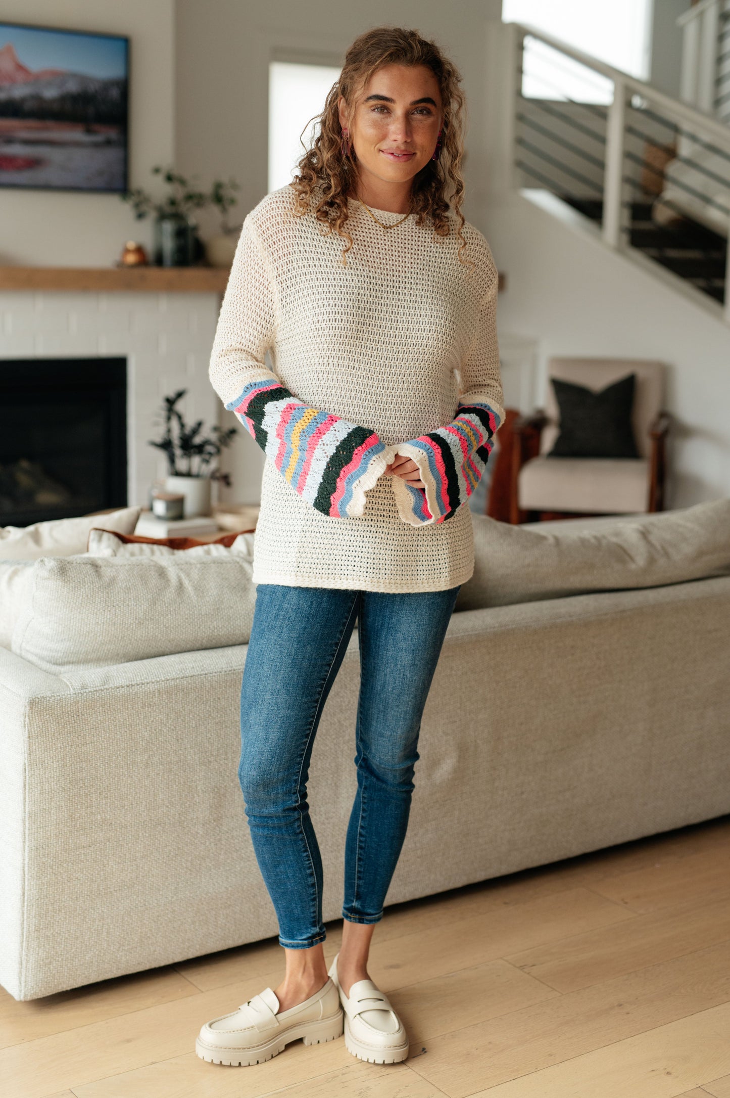 End of the Story Striped Sleeve Sweater (Online Exclusive)