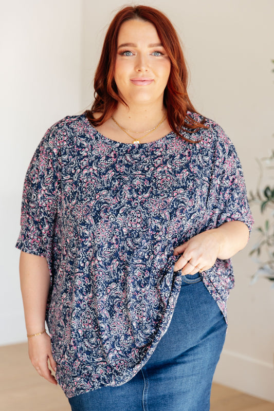 Essential Blouse in Navy Paisley (Online Exclusive)