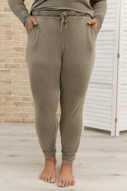 Essential Lounge Joggers in Mineral Wash Olive (Online Exclusive)