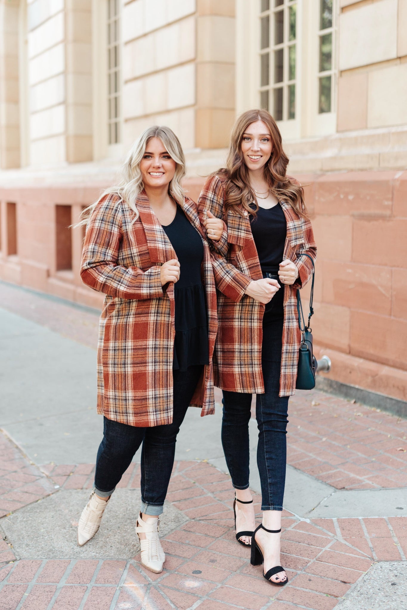 Fall In Love Plaid Jacket In Rust (Online Exclusive)