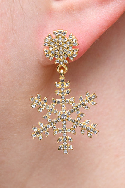 Falling Snowflake Earrings In Gold (Online Exclusive)