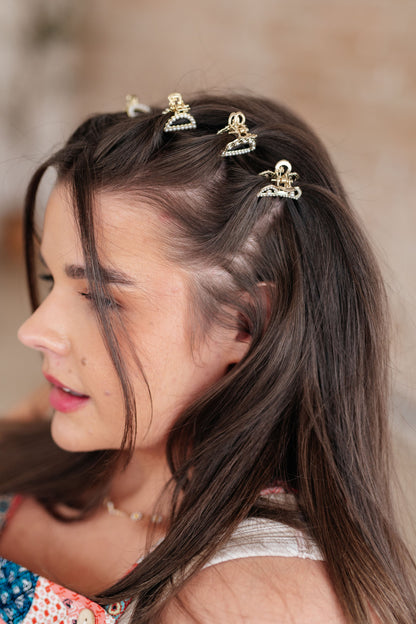 Gold & Pearl Mini Hair Clips Set of Three (Online Exclusive)