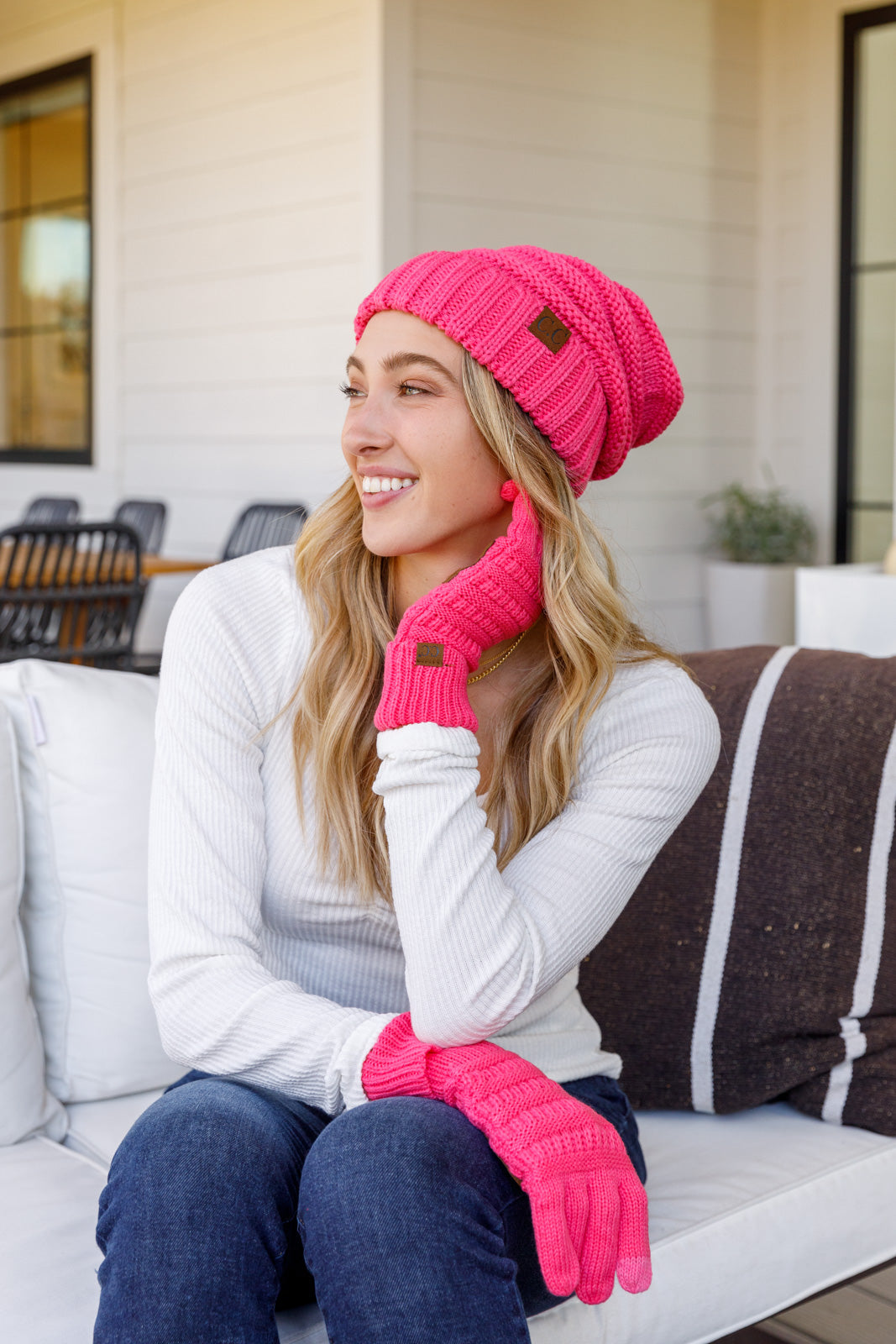 Got You Covered Beanie In Candy Pink (Online Exclusive)