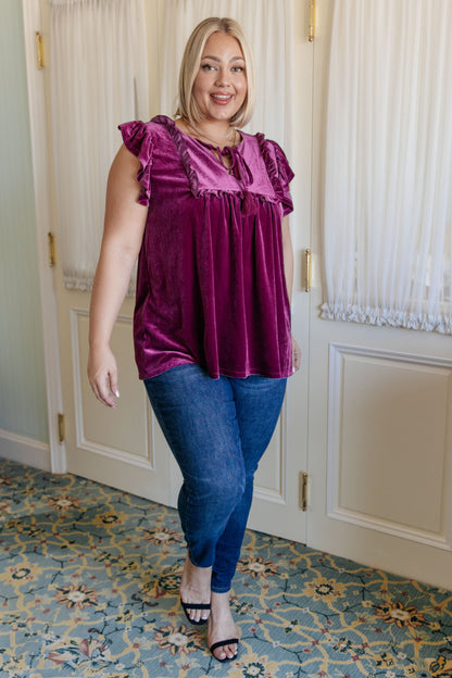 Velveteen Queen Blouse in Magenta (Online Exclusive)