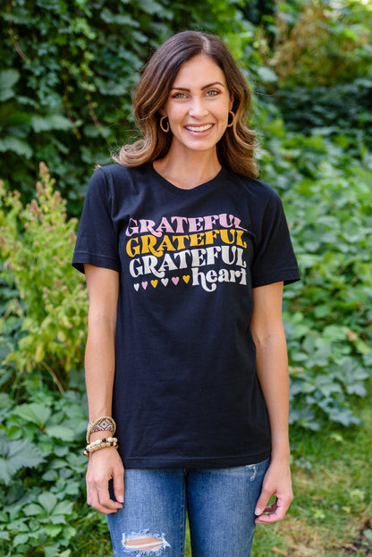 Grateful Heart Graphic T-Shirt In Black (Online Exclusive)
