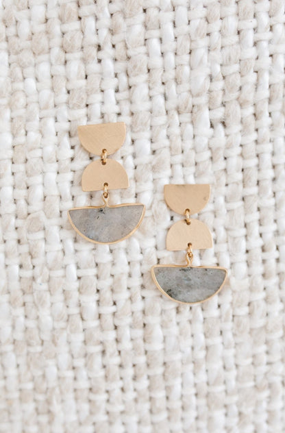 Half Moon Modern Stone Earrings in Gray (Online Exclusive)