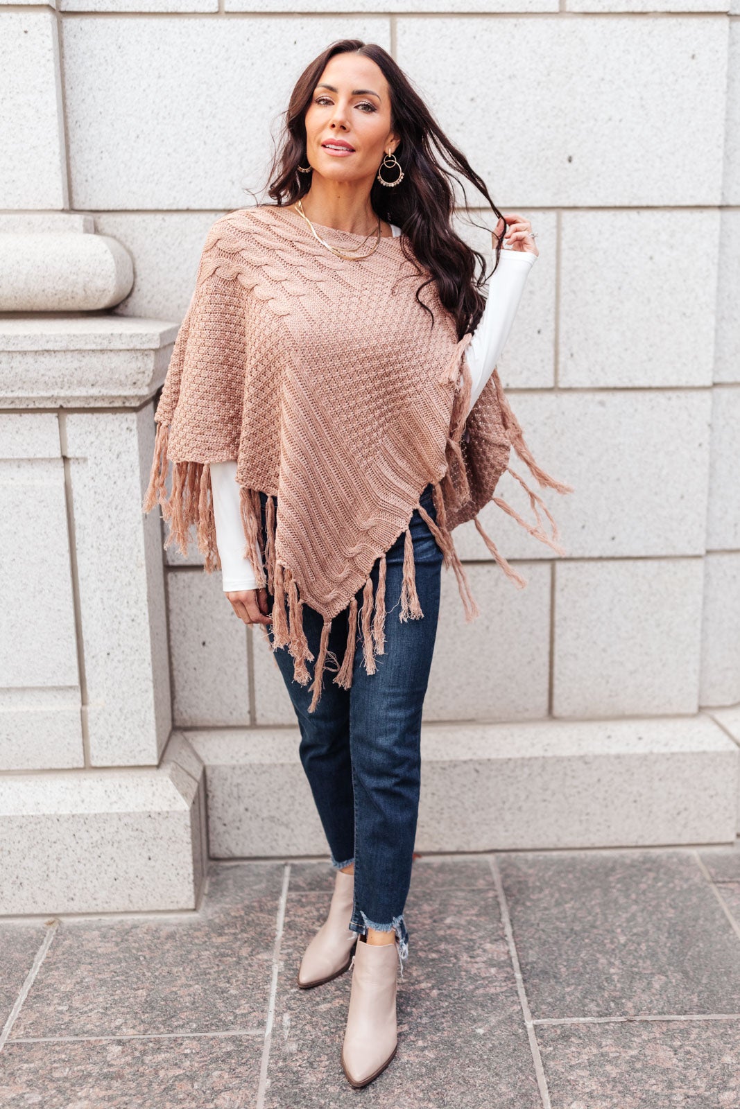 Hanging For The Weekend Poncho In Mocha (Online Exclusive)