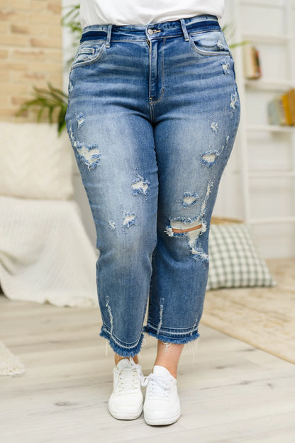 Harley Distressed Ankle Hem Jeans (Online Exclusive)