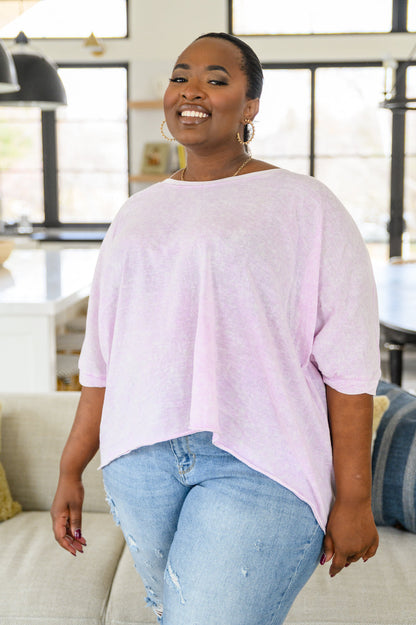 Hold Me Close Short Sleeve Top in Lavender (Online Exclusive)
