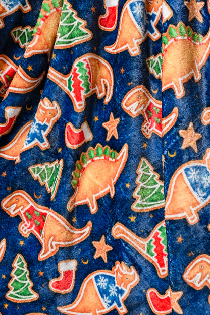 Holiday Fleece Blanket in Dino Cookie (Online Exclusive)