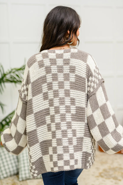 Hot Chocolate Checkered Sweater in Mocha (Online Exclusive)