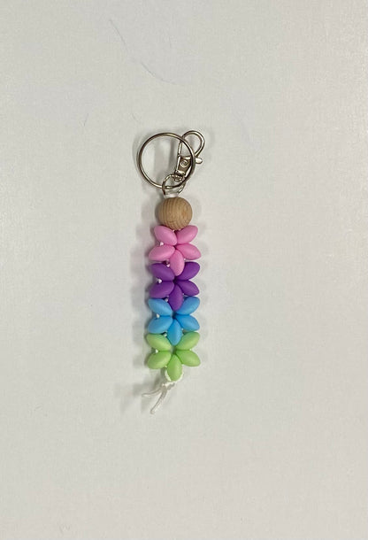 Bright Silicone Beaded Keychain