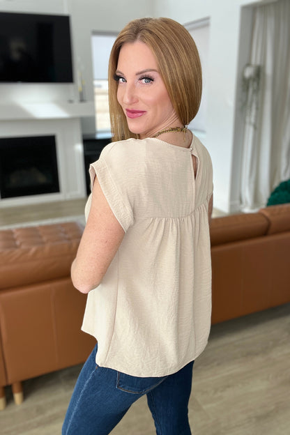Airflow Babydoll Top in Taupe (Online Exclusive)