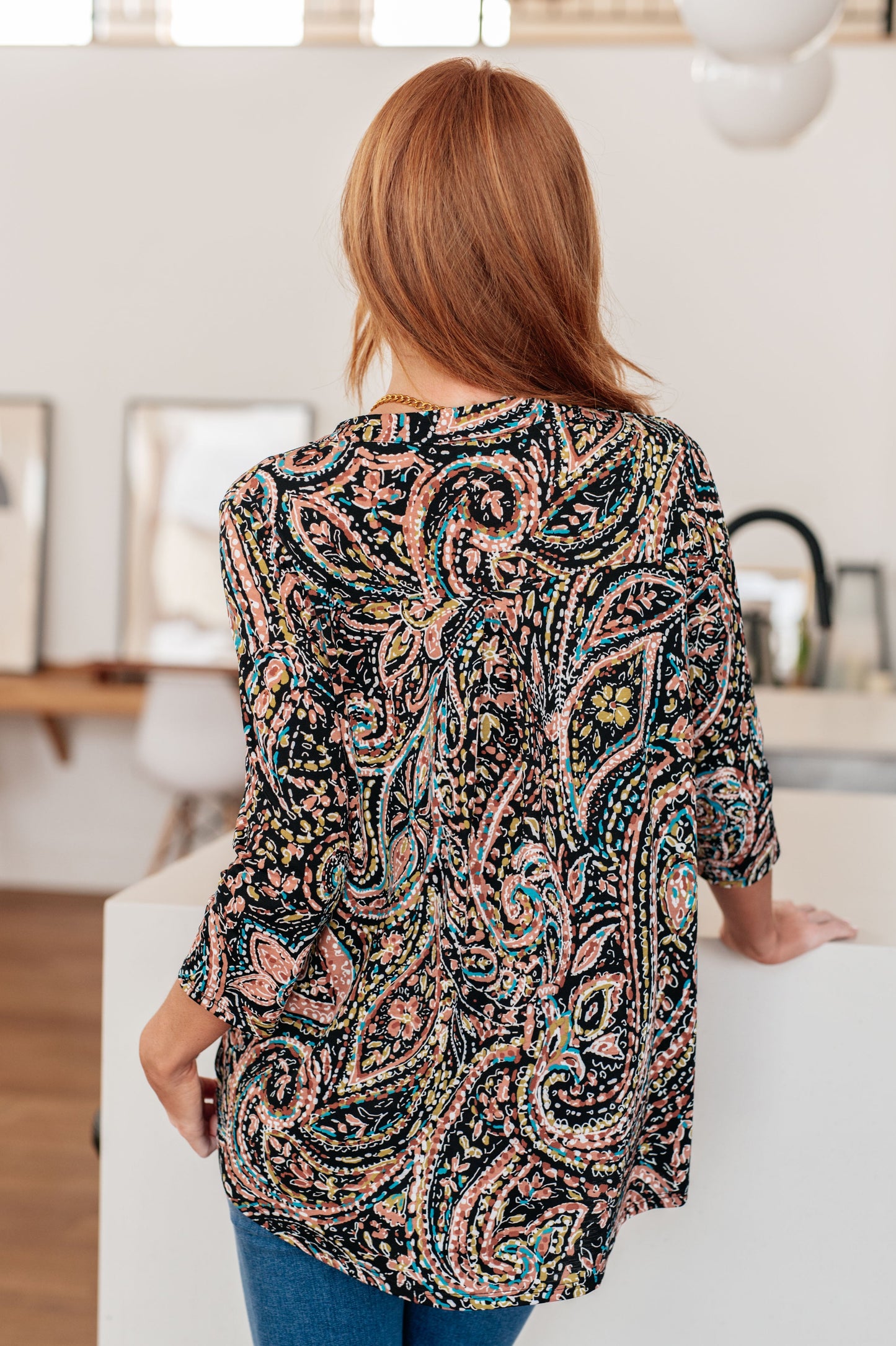 I Think Different Top Teal Paisley (Online Exclusive)