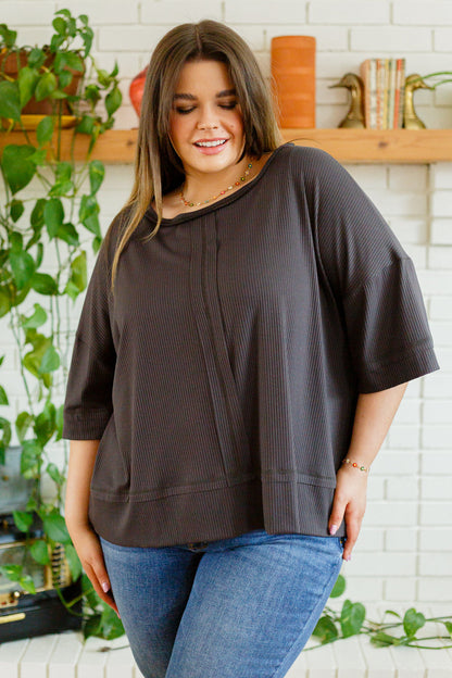 I'll Never Forget Ribbed Dolman Sleeve Top (Online Exclusive)