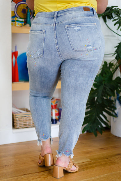 Isabella Paint Splatter Boyfriend Jeans (Online Exclusive)