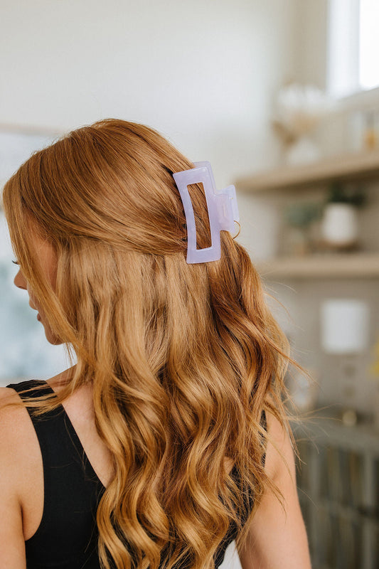 Jelly Rectangle Claw Clip in Lavender (Online Exclusive)